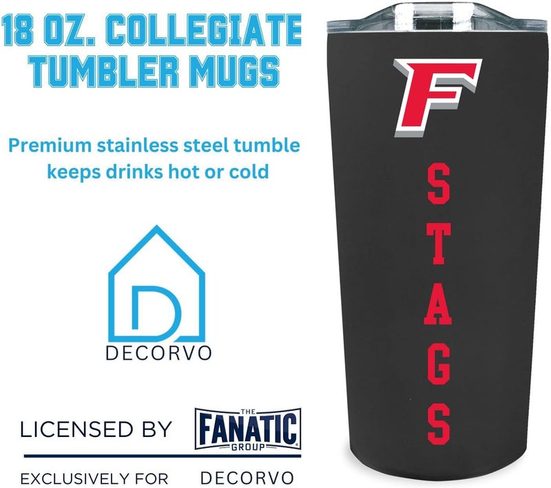 Decorvo Officially Licensed Collegiate Stainless Steel Tumbler - Double Walled Insulated Travel Tumbler with Slide Lid - 18 oz (Fairfield) - Image 3